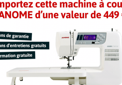 Une machine à coudre Janome de 449€ offerte